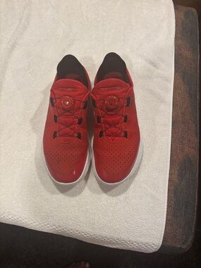 Under Armour Slip Speed Red Athletic Sneakers with White Soles